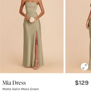 Birdy Grey Mia Satin Maxi Dress in Olive